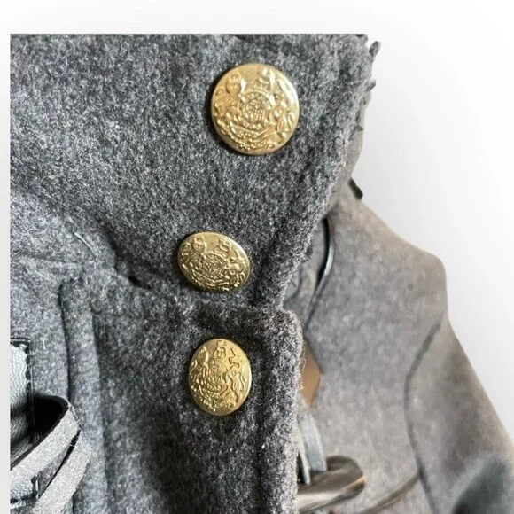 London Fog Jacket Faux Fur Hood Gray Coat Alpine Swiss Parka Size Girls Large 14 - Picture 5 of 16